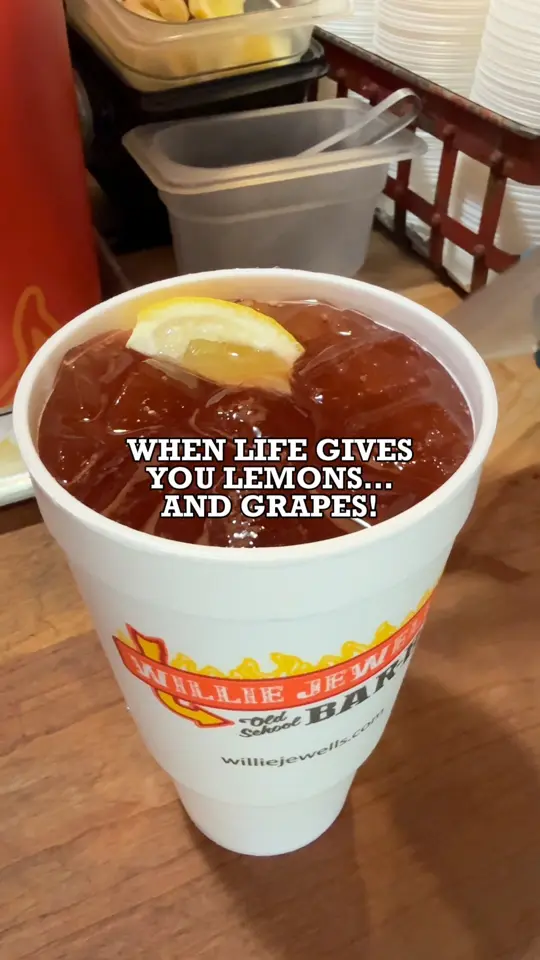 Willie Jewell’s Old School Bar-B-Q in Yulee showing food, barbecue, drinks, grape lemonade, video by Willie Jewell's Old School Bar-B-Q on Facebook