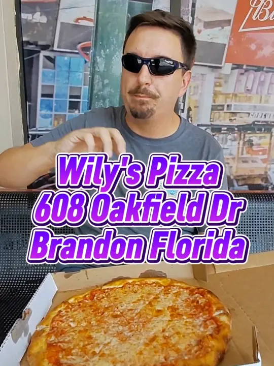 Willy's Bloomingdale Pizza Brandon in Brandon showing cheese pizza, visit, video by thehonestfoodguy on TikTok