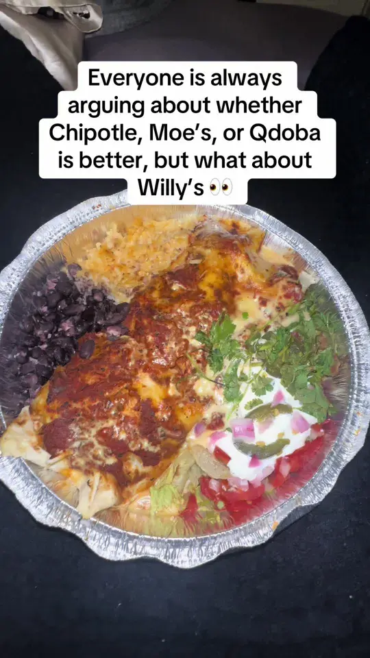 Willy's Mexicana Grill in Cartersville showing food review, visit, meal, baja burrito, sinaloa chicken, video by ariyiberri on TikTok