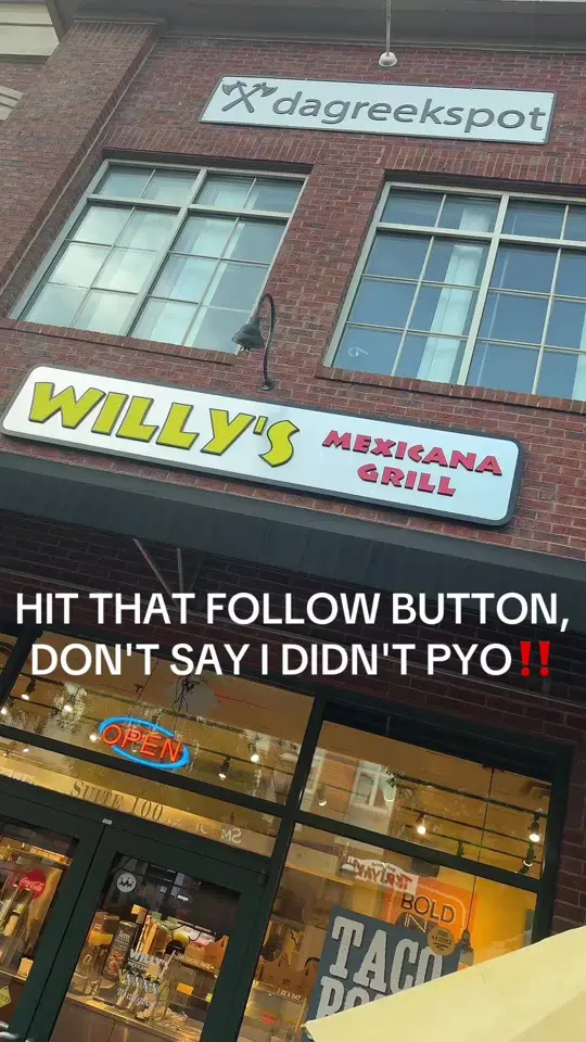 Willy's Mexicana Grill in Cartersville showing burrito, baja burrito, video by tiambrya on TikTok