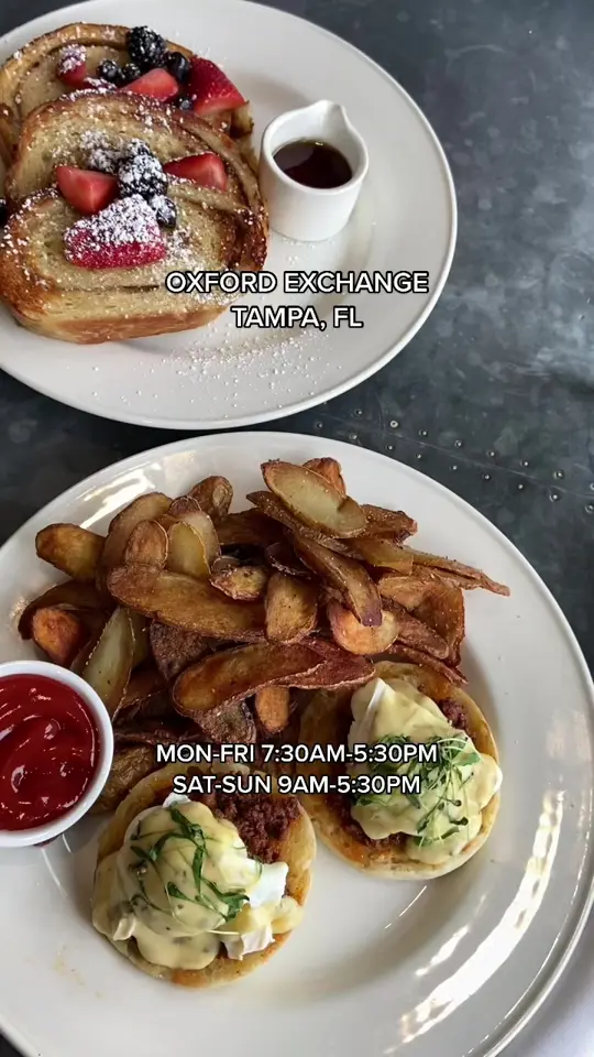 Wine Exchange Bistro in Tampa showing restaurant visit, oxford exchange, video by bite4bite on TikTok