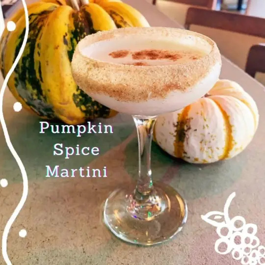 Wine Exchange Bistro in Tampa showing cocktail, pumpkin martini / cocktail, pumpkin old fashioned, video by The Wine Exchange on Facebook