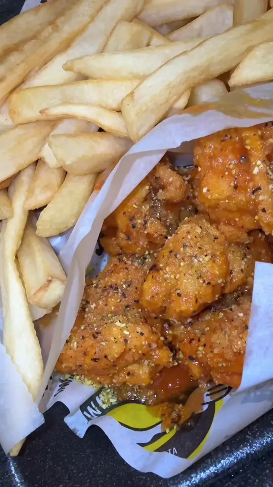 WNB Factory - Wings & Burger in Chamblee showing lunch special, burger, fries, video by wnbfactorystockbridge on TikTok