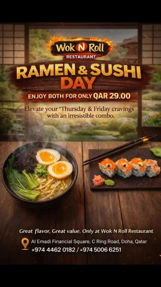 Wok N Roll in Jacksonville showing food, ramen, food, sushi, video by Wok N’ Roll on Facebook
