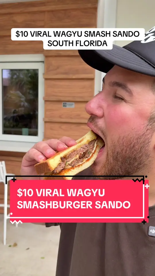 Won-Tom's in Deerfield Beach showing food, wagyu sando, video by mikeiseating on TikTok