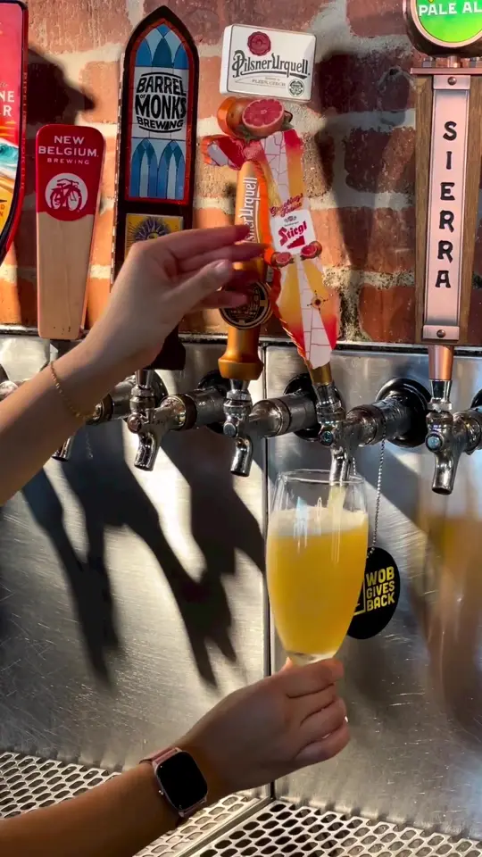  in Florida showing drinks, stiegl draft, charity donation, hope for the day, video by worldofbeer on TikTok