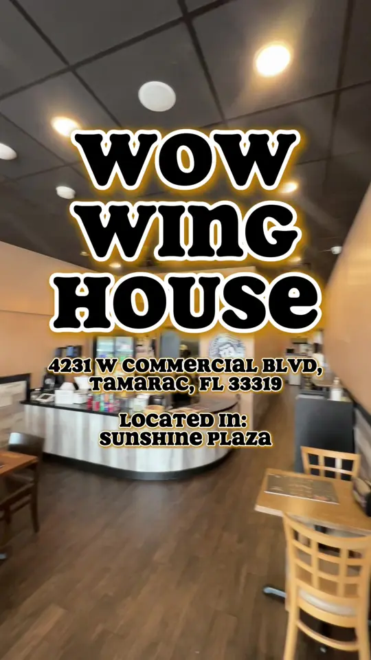 Wow Wing House Tamarac in Tamarac showing review, visit, wings, jaffna fries, caesar salad, video by sk8natethefoodie on TikTok