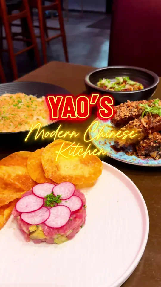 Yao's in Oviedo showing modern chinese food, udon, claypot, ribs, ice cream, video by denalovesfood on TikTok