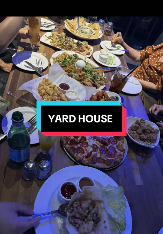 Yard House in Palm Beach Gardens showing happy hour, birthday celebration, video by ilovefriedchikn on TikTok