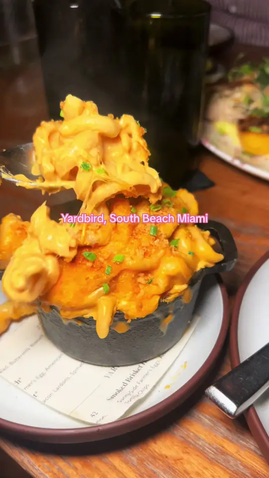 Yardbird in Miami Beach showing mac and cheese, video by seedatlantaplantshop on TikTok