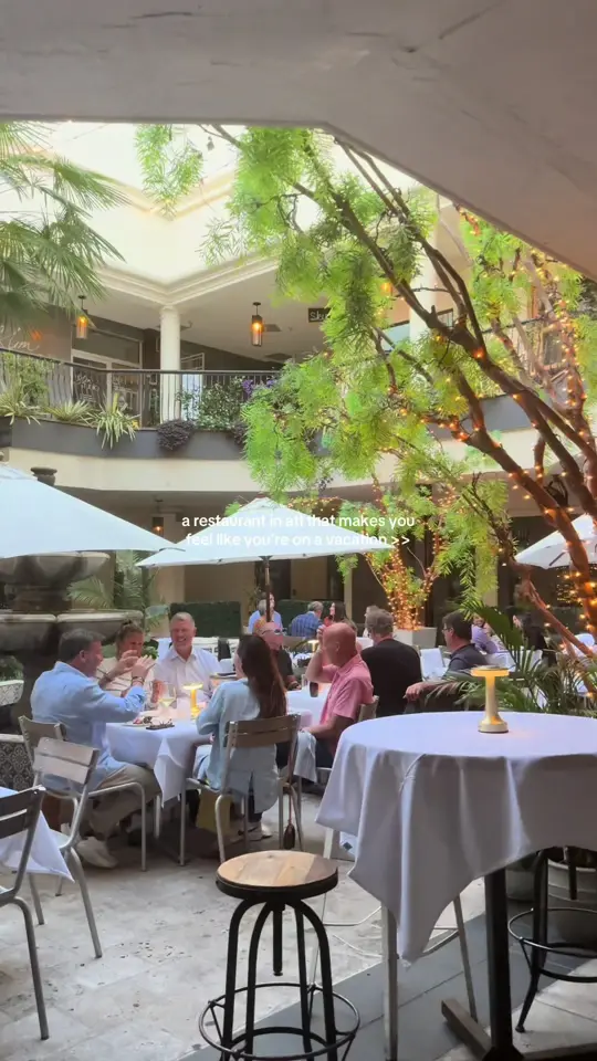 Yebo Beach Haus in Atlanta showing review, peach burrata, oysters, lamb chops, chicken piccata, truffle mushroom ravioli, filet, video by ambermillice on TikTok