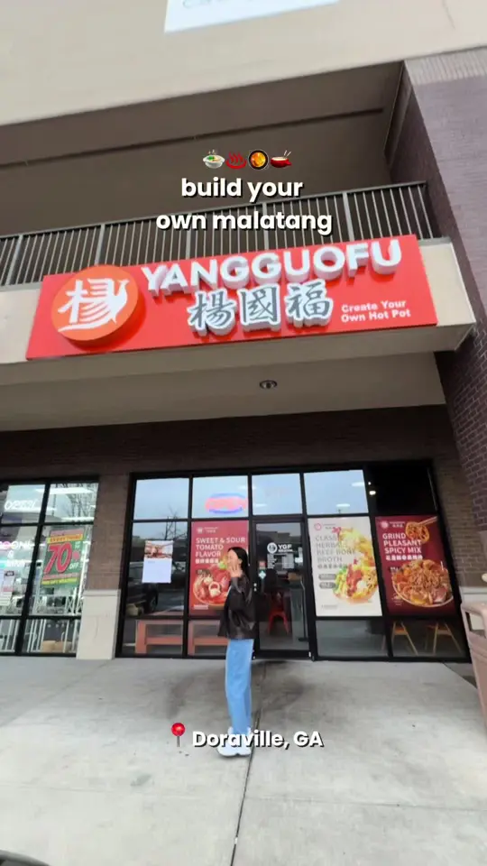 YGF Malatang in Doraville showing food review, malatang, soup base, ingredients, dining experience, video by _heleneats on TikTok