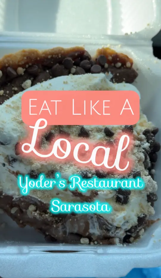 Yoder's Restaurant in Sarasota showing review, homestyle cooking, dinner rolls, pies, video by Meghan Mayer on Facebook