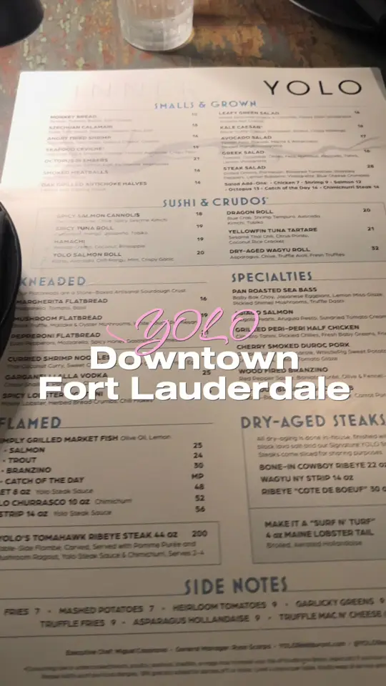 YOLO in Fort Lauderdale showing review, atmosphere, customer service, happy hour, video by theycallmeyams on TikTok