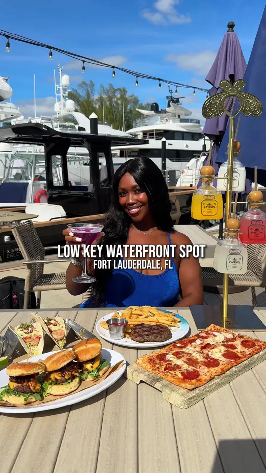 YOT Bar & Kitchen in Fort Lauderdale showing restaurant review, visit, sliders, steak & frites, hot honey pepperoni flatbread, video by theashsarai on TikTok