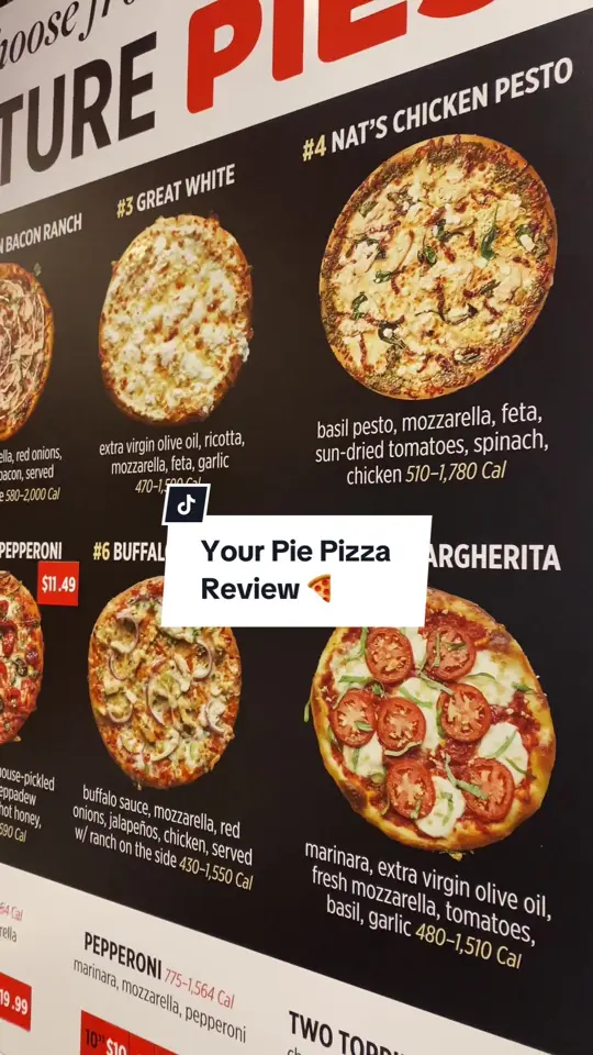 Your Pie Pizza in Fayetteville showing review, pizza, personal pizza, video by cookinwiththalia on TikTok