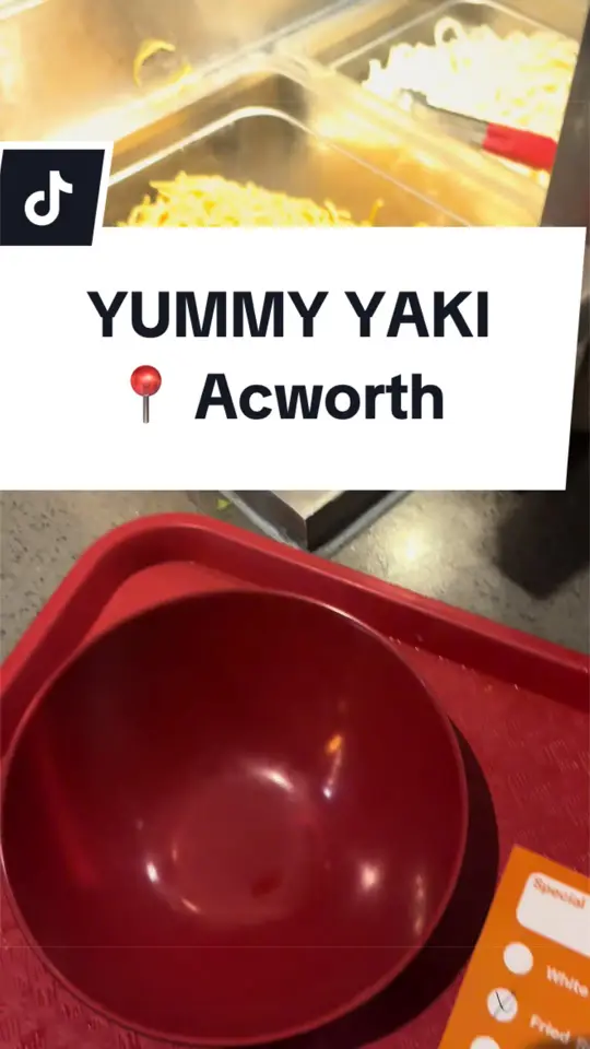 Yummy Yaki in Acworth showing review, visit, build your own rice bowl, video by cocoloco0212 on TikTok