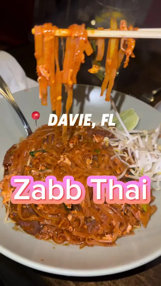Zabb Thai & Sushi in Davie showing restaurant visit, authentic food, video by emmayums on TikTok