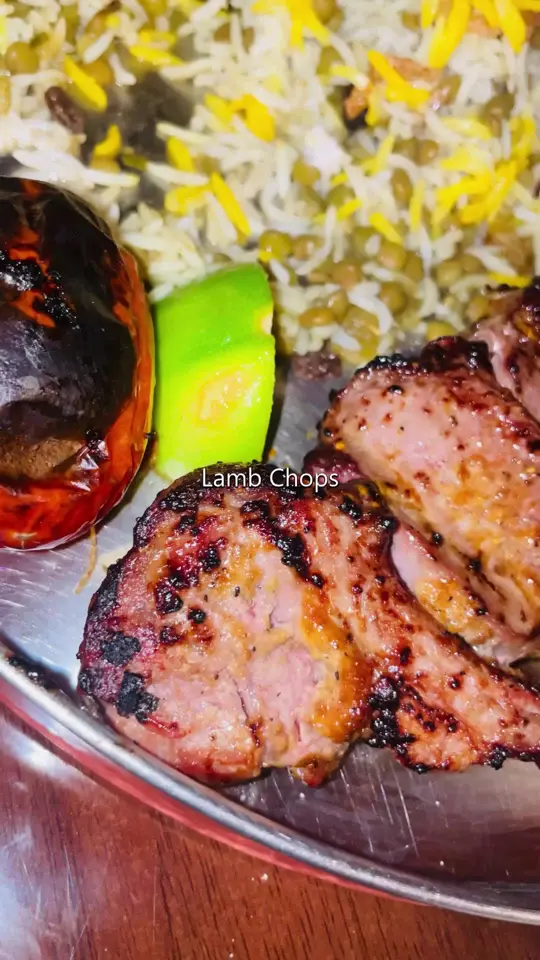 Zafron Restaurant in Sandy Springs showing restaurant visit, lamb shank, lamb chops, zafron wings, mediterranean salad, starter platter, smoked old fashioned, video by servinglooksatl on Facebook