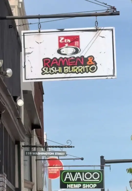 Zen Ramen and Sushi Burrito in Gainesville showing food, ramen, sushi burrito, video by oscarbrjs on TikTok