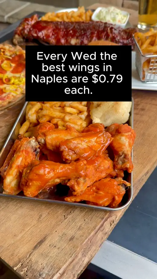 Zeppe's Tavern & Pizzeria in Naples showing food, wings, restaurant promotion, video by Zeppe's Tavern & Pizzeria FL on Facebook