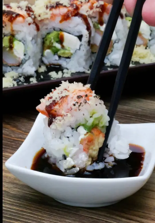Zest in Roswell showing sushi, visit, video by zest.sushi on TikTok